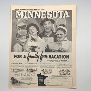 Vintage Look Magazine May 9, 1961. Minnesota Vacation Poster in Black and White
